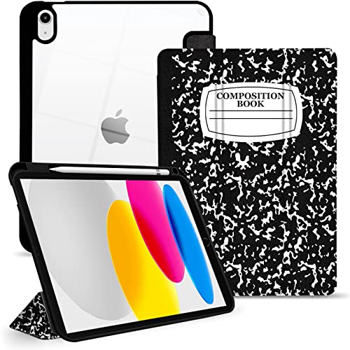 TopPerfekt iPad 10th Generation Hybrid Case 2022 10.9 inch 2022 A2757 A2777 A2696, TPU Shockproof Frame and Protective Leather Cover [Built-in Pencil Holder, Support Auto Sleep/Wake] Composition Book von TopPerfekt