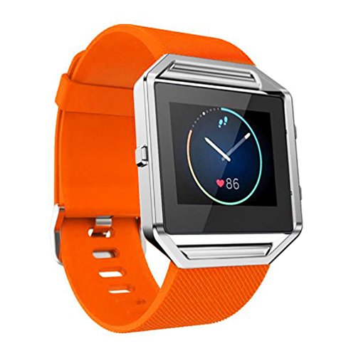 TopTen, Ersatz-Armband für Fitbit-Blaze-Smartwatch, verstellbar, aus weichem Silikon M orange von TopTen