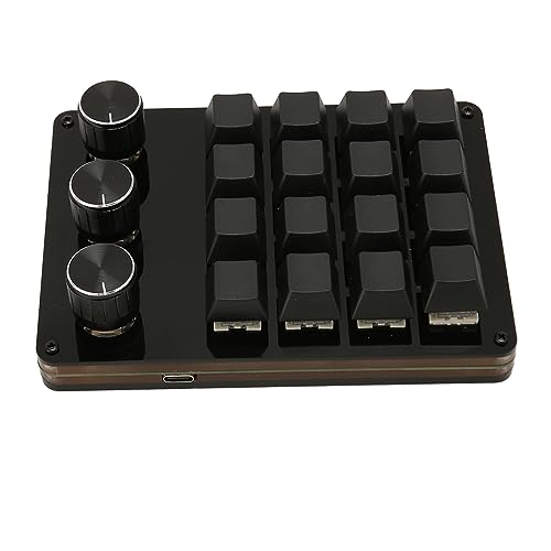 Programmierbare Tastatur mit 16 Tasten und 3 Knöpfen und Blauem Schalter, Hot Swap fähige Mechanische Makro Tastatur, Programmierbare Gaming Tastaturen, Separates Design für von Topiky