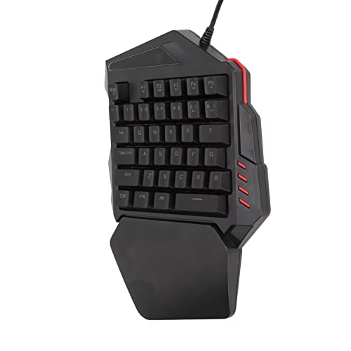 RGB-Gaming-Tastatur mit Hintergrundbeleuchtung, Mechanische Einhand-Gaming-Tastatur, G1/-Tasten, Makroaufnahme, Kabelgebundene Tastatur, 35 Tasten, Ergonomisches Tastenlayout von Topiky