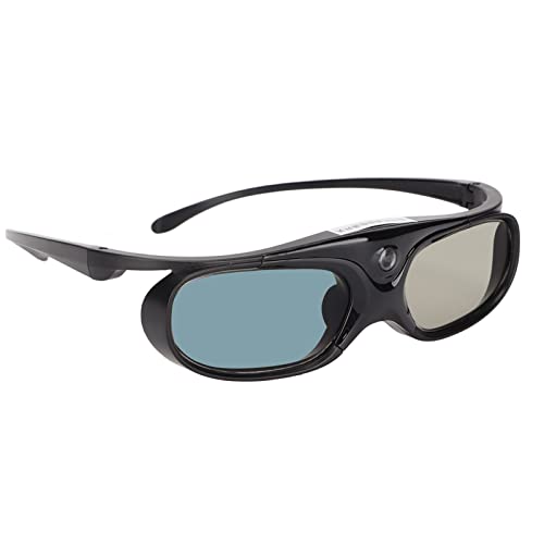 T opiky DLP 3D-Brille, 1080P LCD-Brille 144 Hz Wiederaufladbare DLP-Link 3D Active Shutter-Brille mit Weitwinkel 178° Betrachtung Akku 3D Shutter-Brille(Schwarz) von Topiky