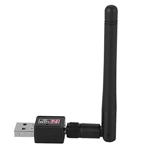 USB-Netzwerkkarte, 300 Mbit/s Wireless USB2.0-Netzwerkkarte WiFi-Adapter Dongle-Signal-Transceiver 2,4 GHz Geeignet für Desktop-Laptops von Topiky