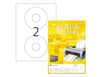 Etiketter TopStick CD/DVD Ø117 mm hvid - (100 ark x 2 stk.) von Topstick