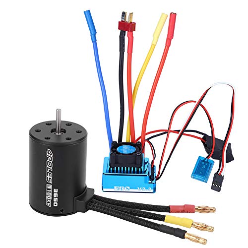 Topyond 3650 Motor, 3100KV bürstenloser ESC-Satz für 1/10 RC-Auto, maximale Drehzahl 50000, praktisches Ersatzmotor-ESC-Zubehör (60A) von Topyond