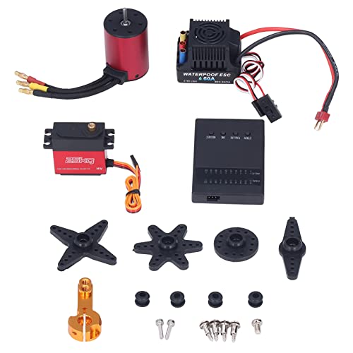 Topyond RC bürstenloser Motor, S3650 3100 kV bürstenloser Motor Kit mit 60A ESC und Programmierkarte, Wasserschutzmittel, Hochleistungssteuer für 1/8, 1/10 RC -Auto -Upgrade von Topyond