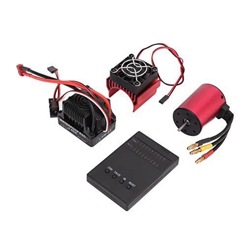 Topyond S3650 5200KV bürstenloser Motor mit 60A ESC, Kühlkörper und Programmierkarte für 1/10 RC -Auto -Hochgeschwindigkeit, anpassbare Einstellungen, Kühlsystem von Topyond