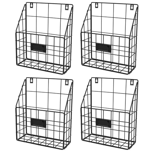 Toranysadecegumy 4X Draht Post Korb - Ein Der Wand Befestigter Hängender Ordner/Dokumenten Organisator - Wirtschaftliches und Einfach zu Installierendes Fach (1 Platz) von Toranysadecegumy