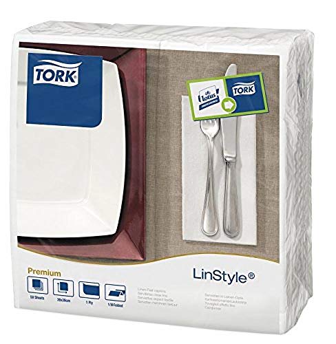 Tork 478145 Linstyle Dinnerservietten, Weiß, 50 Stück von Tork