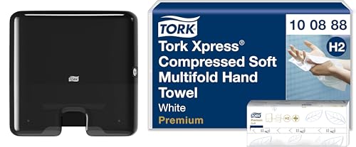 Tork Xpress Mini Spender für Multifold-Handtücher Weiß H2, Einzeltuchentnahme, Elevation Design, 552102 von Tork