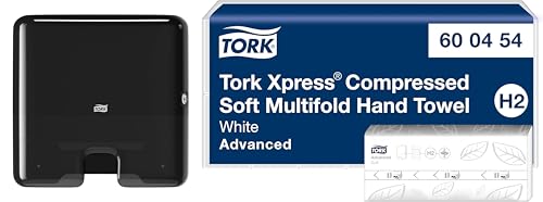 Tork Xpress Mini Spender für Multifold-Handtücher Weiß H2, Einzeltuchentnahme, Elevation Design, 552101 von Tork