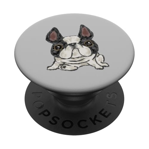 Französische Bulldogge, niedlicher Hund, Welpe, Haustier, lustiges Tier, Cartoon, Toru Sanogawa, offizielles Produkt PopSockets mit austauschbarem PopGrip von Toru Sanogawa