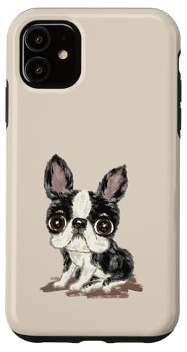 Hülle für iPhone 11 Boston Terrier süßer Hund Welpe Haustier Lustiges Tier Cartoon Toru Sanogawa Offiziell von Toru Sanogawa