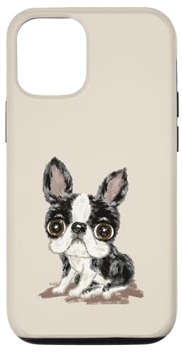 Hülle für iPhone 14 Pro Boston Terrier süßer Hund Welpe Haustier Lustiges Tier Cartoon Toru Sanogawa Offiziell von Toru Sanogawa