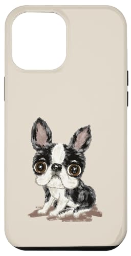 Hülle für iPhone 15 Pro Max Boston Terrier süßer Hund Welpe Haustier Lustiges Tier Cartoon Toru Sanogawa Offiziell von Toru Sanogawa