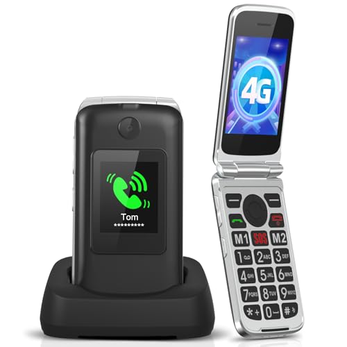 Tosaju 4G Seniorenhandy ohne Vertrag Klapphandy Mobiltelefon Einfach Großtasten Handy für Senioren mit Ladestation Notruftaste Dual-SIM 1200 mAh Akku Lange Standby 2,8 und 1,77 Zoll Farbdisplay Tosaju 4G Seniorenhandy ohne Vertrag Klapphandy Mobiltelefon Einfach Großtasten Handy für Senioren mit Ladestation Notruftaste Dual-SIM 1200 mAh Akku Lange Standby 2,8 und 1,77 Zoll Farbdisplay von Tosaju