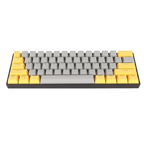 60% Mechanische Gaming Tastatur, Kompakte Tastatur mit LED Hintergrundbeleuchtung, 61 Tasten, Kabelgebundene Gaming Tastatur mit Blauen/roten Schaltern, für Windows Laptop PC von Tosuny