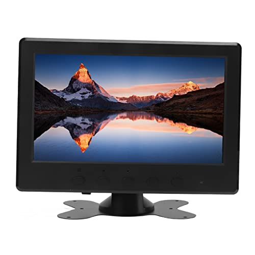 7 Zoll TFT LED, Tragbares HD Farbdisplay, Integrierte Dual Lautsprecher, Computermonitor mit VGA, AV, BNC, USB, DC, HD Multimedia Schnittstelle und Fernbedienung (EU-Stecker) von Tosuny