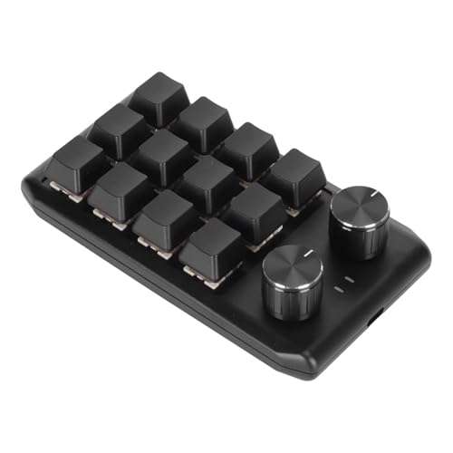 Benutzerdefinierte Tastatur, Mechanische Gaming Tastatur mit Rotem Schalter und 2 Knöpfen, Programmierbare Makrotastatur für PC Spiele, Kompatibel (Kabelgebundenes USB) von Tosuny