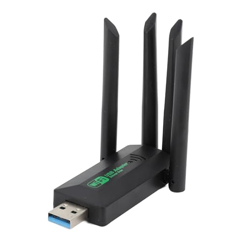 Kabelloser USB WLAN Adapter für PC, 1200 Mbit/s USB 3.0 Netzwerk Dongle mit 4 High Gain Antennen, 2,4 G/5 G Dualband WLAN Netzwerkadapter für Desktop Computer und Laptop von Tosuny