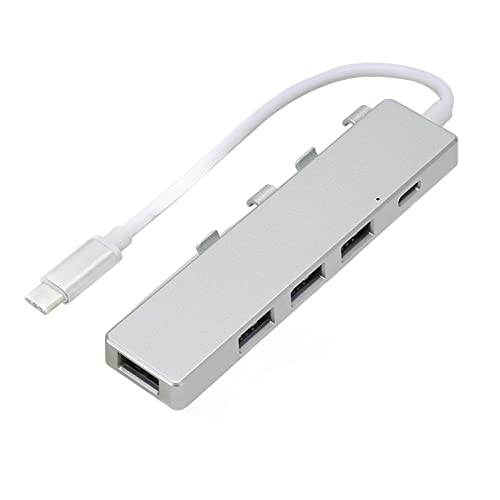 USB-C-Hub mit 5 Anschlüssen, USB-C-Dockingstation mit 1 USB3.0-Anschluss, 3 USB2.0-Anschlüssen und 1 USB-C-Stromanschluss, 5-Gbit/s-USB-C-Hub-Adapter Unterstützt OTG, für von Tosuny