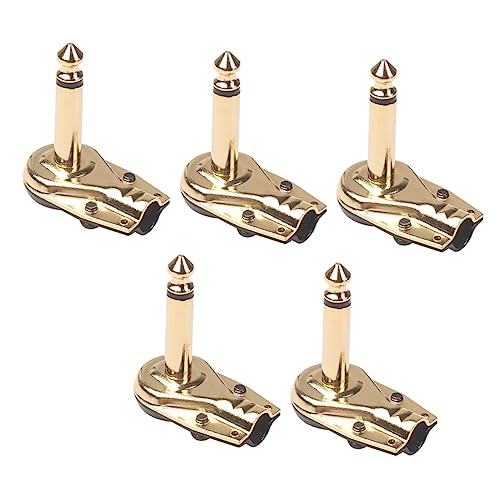 Totority 5St Effektpedalanschluss elektrische anschlüsse Stereo-Klinkenkabel Mikrofonbuchse Adapter für Mikrofonkabel Gitarrenpedalkabel Koppler für Gitarren-Effektpedale Golden von Totority