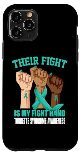 Hülle für iPhone 11 Pro Tourette-Syndrom Bewusstsein Blaugrün Band Unterstützung Frauen Hand von Tourette Syndrome Awareness Products (Lwaka)