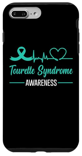 Hülle für iPhone 7 Plus/8 Plus Tourette-Syndrom Bewusstsein Herzschlag Teal Ribbon Love von Tourette Syndrome Awareness Products (Lwaka)