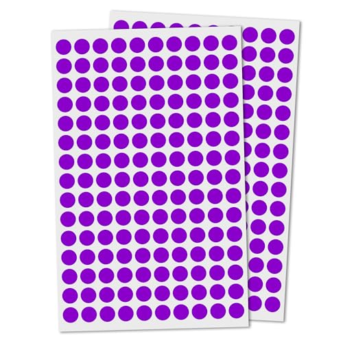 15.000 Stück, 10mm Klebepunkte Etiketten Aufkleber Selbstklebende - Lila von TownStix