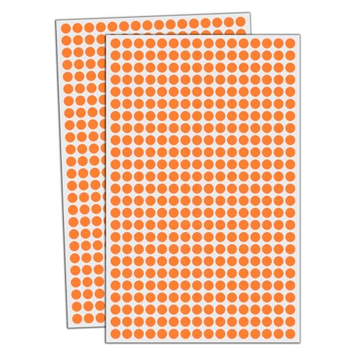 6000 Stück, 8mm Klebepunkte Runde Punktaufkleber Etiketten Markierungspunkte - Orange von TownStix