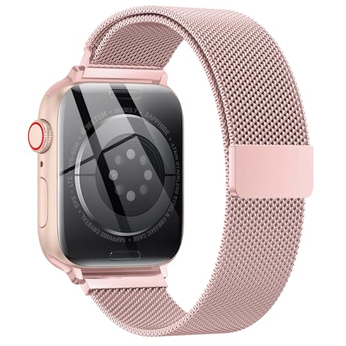 Original Edelstahl Milanese Loop Kompatibel mit Apple Watch Armband 38mm 40mm 41mm 42mm 44mm 45mm 46mm 49mm, Ersatzband für iwatch Ultra 2/Ultra, SE Series 10 9 8 7 6 5 4 3 2 1 von Towonshy