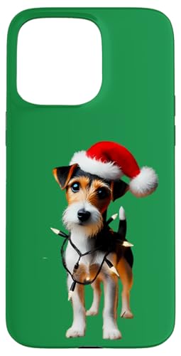 Hülle für iPhone 15 Pro Max Toy Fox Terrier Weihnachtsmannmütze Weihnachtsbeleuchtung Hundebesitzer Mama Papa von Toy Fox Terrier Christmas Products