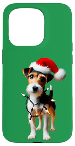 Hülle für iPhone 15 Pro Toy Fox Terrier Weihnachtsmannmütze Weihnachtsbeleuchtung Hundebesitzer Mama Papa von Toy Fox Terrier Christmas Products