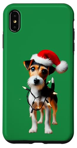 Hülle für iPhone XS Max Toy Fox Terrier Weihnachtsmannmütze Weihnachtsbeleuchtung Hundebesitzer Mama Papa von Toy Fox Terrier Christmas Products