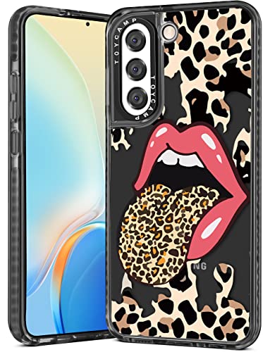 Toycamp Für Samsung Galaxy S21 FE Hülle 5G für Frauen, Leopard Lustige Niedliche Lippe Mädchen Teens Hülle, (6,4 Zoll), Schwarz von Toycamp