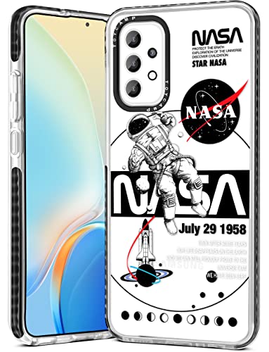 Toycamp Schutzhülle für Samsung Galaxy A53 5G, Astronaut, Weltraum, cooles Cartoon-Design für Männer, Jungen, Mädchen, Teenager, niedlicher Kosmonautenaufdruck, transparent, 16,5 cm (6,5 Zoll) von Toycamp