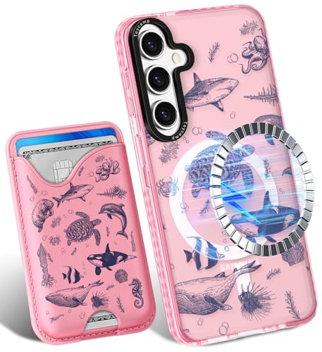 Toycamp Schutzhülle für Samsung Galaxy S24 Plus, kompatibel mit Magsafe, Kreditkartenhalter, Brieftasche, magnetisch, niedlich, für Damen, Teenager, Mädchen, Kawaii, Mädchen, einzigartiges von Toycamp