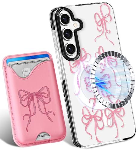 Toycamp Schutzhülle für Samsung Galaxy S24 Plus, kompatibel mit Magsafe, Kreditkartenhalter, Brieftasche, magnetisch, niedlich, für Damen, Teenager, Mädchen, Kawaii, Mädchen, einzigartiges von Toycamp