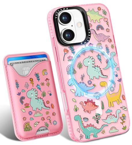 Toycamp Schutzhülle für iPhone XVI Plus – kompatibel mit Magsafe Kreditkartenhalter, Brieftasche, magnetisch, niedlich, für Damen, Teenager, Mädchen, Kawaii, Mädchen, einzigartiges Tierdesign, von Toycamp