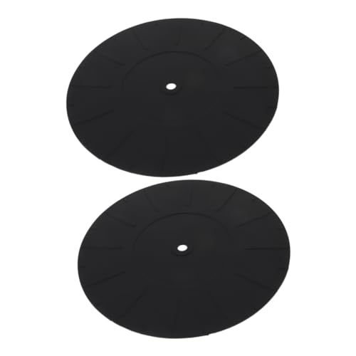 2st Plattenspieler-pad Zubehör Plattenheber Antirutschmatte Slipmat Für Plattenspieler Vinyl-plattenspieler-slipmat Schallplatten-plattenspieler-matte Vinyl-slipmat Black Kieselgel Toyvian von Toyvian