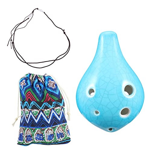 Toyvian 1 Satz 6 Okarina kinderinstrumente musikinstrumente Blasinstrument Musikalisches Zubehör Anfänger-Tonflöte Ocarina- Musical Xylophon Hochwertiger Dolomit Blue von Toyvian