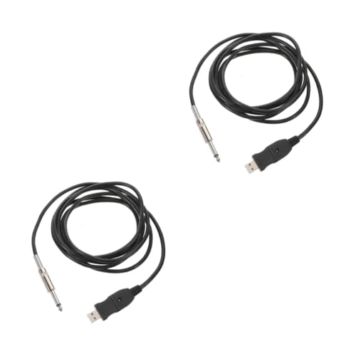 Toyvian 2St Gitarrenkabel Gitarren Kabel E-Gitarre Kabel Gitarren Anschlusskabel Audio Kabel für Gitarre Audio Kabel E-Gitarre Konverterkabel für E-Gitarre Gitarren-Patchkabel Kupfer Black von Toyvian