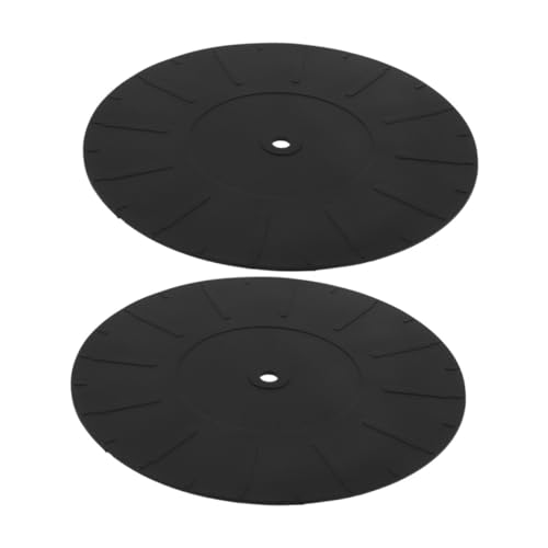 Toyvian 2St Plattenspieler-Pad antirutschmatte zubehör plattenheber Silikon-Plattenspieler-Slipmat Schallplattenmatte aus Silikon Slipmats für Vinyl-Plattenspieler Kieselgel Black von Toyvian