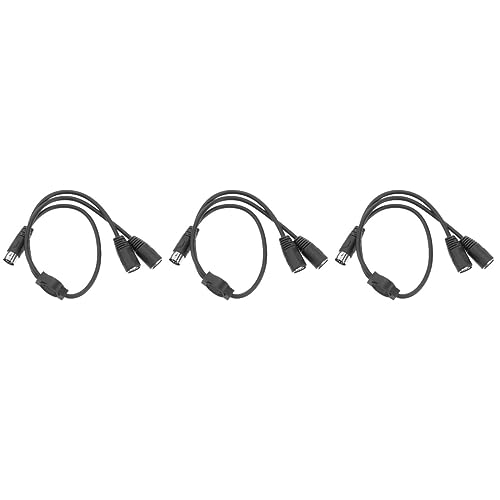 Toyvian 3St 1 zu 2 Audiokabel Gleichstromkabel Midi-Kordel Auslauf Kabelsplitter lan Audio-Adapterkabel lautsprecher Kabel Midi-Stecker auf Dual-Buchse Midi-5-Pin-Adapter Kupfer Black von Toyvian