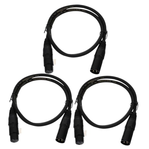 Toyvian 3St XLR-Mikrofonkabel lautsprecher soundkarte eimischer hochstihl weinbar pub Mischpult xlr kabel männlich zu weiblich kabel Radiosender XLR-Kabel Harmonizer XLR-Kabel Kupfer Black von Toyvian