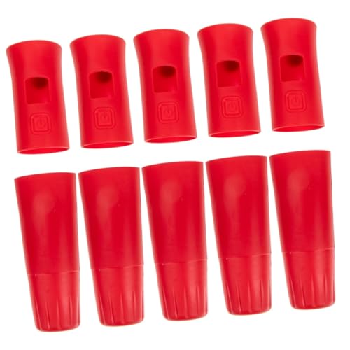 Toyvian 5 Sätze Mikrofon hülle USB-Mikrofon Stopper Stütze Mikrofone Spielzeugmikrofon Tür easy putz silikondeckel set Funkmikrofon Silikon-Mikrofonhülle Mikrofon-Schutzhülle Kieselgel rot von Toyvian