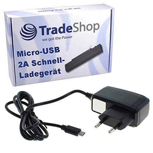 2A Hochleistungs Schnell-Ladegerät Netzteil Ladekabel Micro-USB für ViewSonic V350 Viewpad 4 ViewPhone 4e ViewPhone 4s ViewPhone 5e Wileyfox Pro Spark Spark+ Spark x Storm Swift Wonder Workshop Dash von Trade-Shop