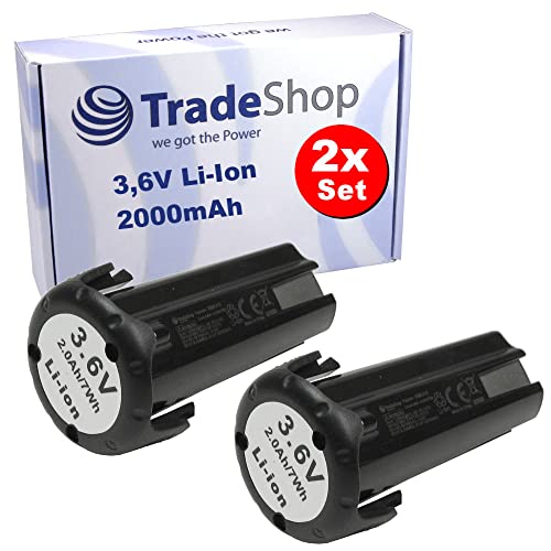 2X Trade-Shop Li-Ion Werkzeug-Akku 3,6V / 2000mAh kompatibel mit Hitachi Hikoki Bostitch Akkuschrauber Bohrschrauber Nagler Elektrowerkzeuge von Trade-Shop