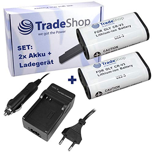 Set-Angebot: 2X Li-Ion Kamera Akku 2000mAh + Ladegerät mit Kfz Adapter für Kodak Easyshare CX7525 Zoom CX7530 Zoom C300 C315 C623 Zoom CD50 Z663 Zoom Zx1 von Trade-Shop