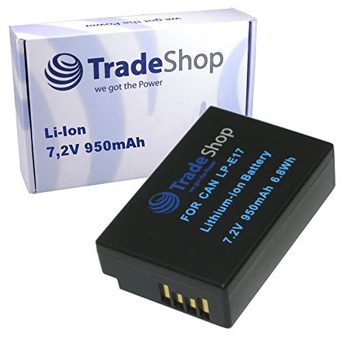 Trade-Shop Li-Ion Akku 950mAh Batterie kompatibel mit Canon EOS 250D 770D 850D Kiss X10 M6 Mark II Rebel SL3 RP R10 R100 Saramonic VmicLink5 RX TX RX+ TX+ von Trade-Shop we got the Power