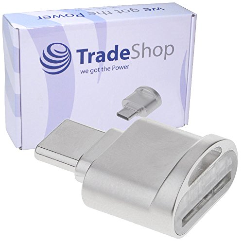 Trade-Shop USB 3.1 Typ C Micro SD Card Reader Karten Leser Lesegerät Kartenleser OTG Adapter für Lenovo IdeaPad Y900 Legion Y720 Y920 ThinkPad 25 P50 P51 P51s von Trade-Shop